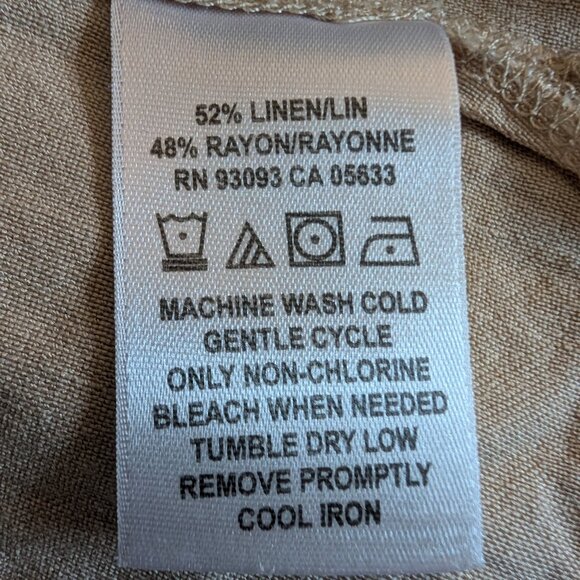 NIC+ZOE Linen Blend Midi Asymmetrical 'Long Engagement' Skirt Neutral Size 10 - Picture 9 of 9